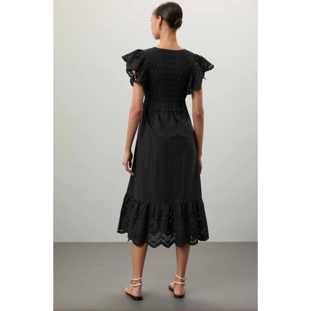 Rails Black Eyelet Midi Dress - Picture 2 of 7